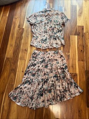 Peruvian Connection Size 6 Blouse and Skirt Set